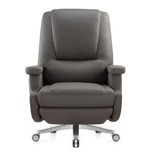 Chaise de patron de bureau de direction en cuir véritable à dossier haut ergonomique pour le département de gestion - Product Image 2