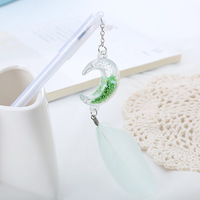 Pendentif lune à sequins de haute qualité pour le Festival de la Mi-Automne, stylo gel, breloque féminine, papeterie étudiante