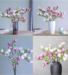 ดอกแมกโนเลียประดิษฐ์คุณภาพสูง 4 หัว สัมผัสเหมือนจริง สำหรับตกแต่งบ้าน งานแต่งงาน ปีใหม่ วันวาเลนไทน์ วันแม่ - Product Image 3