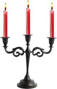 Zarif 10-Inch mat siyah 3-Arm şamdan konik mumluklar ev dekorasyon düğün dekor için fener tarzı - Product Image 2