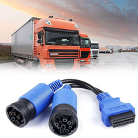 TTXSPP OBD 6 + 9Pin J1708 + J1939 Cable adaptador para camión de servicio pesado para Amazon Blockbuster Rubber OBD2 OBD-II 16 máquina electrónica