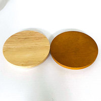 Tapa de Madera de Haya y Pino con Goma Personalizada para Frascos de Velas, Tapa de Madera Negra al por Mayor con Interior de Silicona para Portavelas