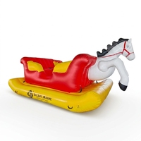 Bateau Gonflable Remorquable Chariot de Cheval Taille Personnalisée 4 Places 5,5m Rouge Jaune Nouveauté pour Divertissement Aquatique