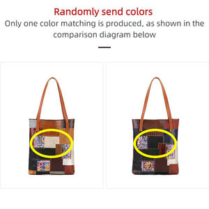 Sac à main AndoBag pour femmes, sac fourre-tout rétro avec surpiqûres contrastées, en cuir de vache véritable, sac à bandoulière simple pour les trajets quotidiens, 1972 - Product Image 2