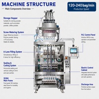 Machine d'emballage automatique CE à 6 voies 3-en-1 pour sachets de café instantané et de poudre de matcha avec remplisseur à vis sans fin - Prix usine