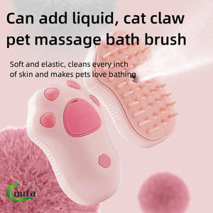 ペット用シリコーンヘアリムーバーマッサージセルフクリーニングスリッカーブラシ犬と猫用 - Product Image 2