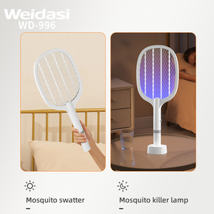Nouvelle conception 2024, raquette anti-moustiques électrique rechargeable <span class=keywords><strong>2</strong></span> en 1, poignée détachable, deux ports d'entrée Type-C, raquette anti-moustiques - Product Image 2