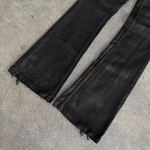 <span class=keywords><strong>Jeans</strong></span> Vintage Cerati Personalizzati all'Ingrosso per Uomo, Stile Streetwear, Skinny Slim Fit, Neri a Zampa d'Elefante - Product Image 5