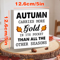 1PC Plaque de table en PVC imprimée UV Feuille d'automne dorée, Décoration d'automne style ferme pour la maison et le bureau, Ambiance récolte chaleureuse