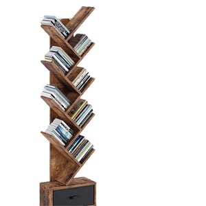 Passing On <b>The</b> <b>Kingdom</b> Tree Shaped Bookshelf Nine Layer Black Burnt Wood Space Saving Bookcase For Small Apartments Bedroom - Product Image 5