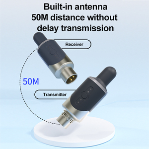 <strong>Wireless</strong> <strong>XLR</strong> <strong>Transmitter</strong> and Receiver Rechargeable Mic Adapter 4 Channels 169ft Range for Microphone,Audio Mixer,Electric Guitar - Product Image 2