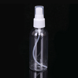 Bouteille vide en plastique à épaule ronde transparente pour animaux de compagnie avec mini pulvérisateur transparent noir blanc - Product Image 3