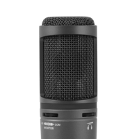 AT2020 USB AT2020USB + mikrofon kondenser, dengan braket kabel USB untuk perekaman Studio Vlog Live Streaming Gaming, HITAM