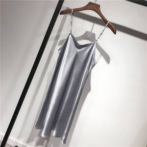 2025 été nouvelle soie fronde mûrier soie femmes couleur unie Sexy chemise de nuit Base jupe <span class=keywords><strong>Satin</strong></span> <span class=keywords><strong>jupon</strong></span> grande taille - Product Image 6