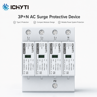 Dispositif de protection contre les surtensions AC 3P+N Type 2 SPD 385V 40kA Imax 20kA en conformité avec la norme EN IEC 61643-11, parafoudre sur rail DIN pour système triphasé