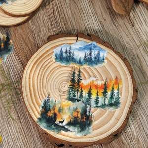 10 pegatinas por paquete, 4 tipos de materiales para <span class=keywords><strong>la</strong></span> base de decoración del paisaje acuático de <span class=keywords><strong>la</strong></span> cuenta manual de <span class=keywords><strong>la</strong></span> <span class=keywords><strong>serie</strong></span> Wuli Mountain and River - Product Image 1