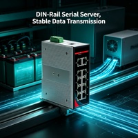 Peralatan Serial Industri Rel DIN 1 Port RS232 485 Transmisi Transparan TCP/UDP Server Klien Modbus RTU/ASCII Dual-Power