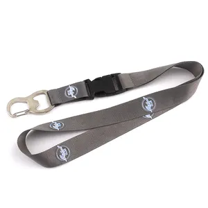 Best Selling Beer Bottle Opener Lanyard Silk Screen Printing Lanyard With Logo Custom