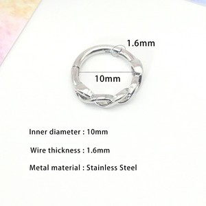 Twisted Heart <b>Nose</b> <b>Ring</b> Stainless Steel Gold <b>Silver</b> Open Close Earrings Ear Cartilage <b>Rings</b> Gift Jewelry F1575 - Product Image 2