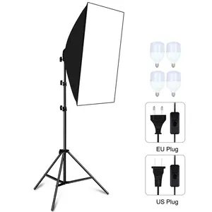 Profesyonel kamera fotoğraf aksesuarları fotoğraf stüdyosu Softbox dört lamba ile tasarım artı 1.9m Tripod