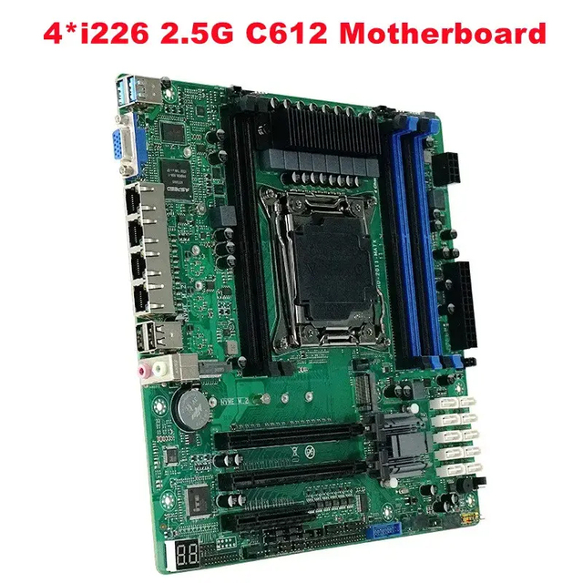 Xeon E5 NAS Motherboard C612 10 SATA 4*2.4G LAN Port LGA2011 NAS Board 2*M.2 4 Channel 6*DDR4 DIMM With PCIE Support E5 2680V4