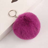 Porte-clés Pompon Imitation Lapin 8cm, Boule de Fourrure Douce, Pendentif Décoratif pour Clés