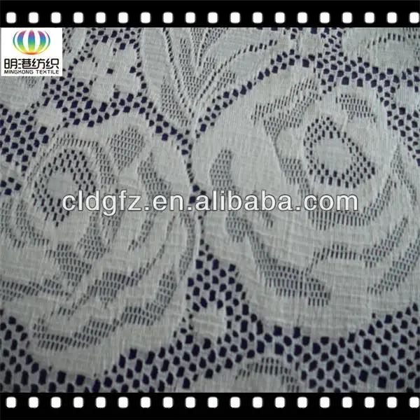 MG2219 White Allover Jacquard Nylon Elastic Lace