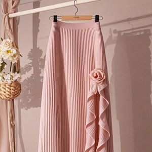 Automne <span class=keywords><strong>hiver</strong></span> nouveau à la mode français lourd <span class=keywords><strong>Rose</strong></span> a-ligne <span class=keywords><strong>jupe</strong></span> pour les femmes taille haute minceur mi-longueur Style décontracté couleur <span class=keywords><strong>rose</strong></span> - Product Image 2