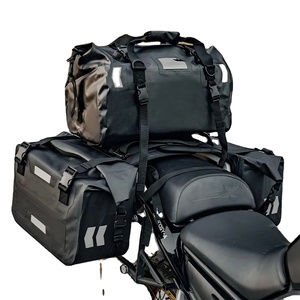 Sacoche latérale de moto pour garçons, sacoche de voyage étanche pour longues distances, sacoche de siège arrière pour casque de motard, en cuir synthétique microfibre - Product Image 1