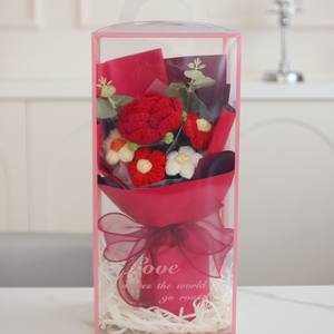 2025 prochain Offre Spéciale <span class=keywords><strong>à</strong></span> la main Crochet fleur Bouquet saint valentin cadeau pas cher fleur artificielle Rose Bouquet Artificiales - Product Image 6