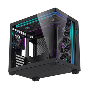 LOVINGCOOL ATX <span class=keywords><strong>PC</strong></span> <span class=keywords><strong>Gaming</strong></span> Case Gamer <span class=keywords><strong>PC</strong></span> Gabinete Chasis Carcasa de escritorio Cajas de computadora de vidrio templado con pantalla de temperatura - Product Image 1