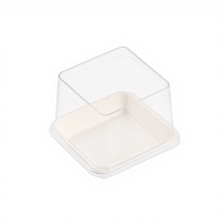 Boîte d'emballage transparente carrée en PET lavable pour gâteaux roulés et sandwichs, idéale pour les desserts et pâtisseries Shufulei à la pêche