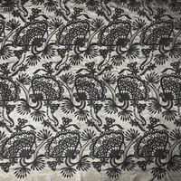 Veste en mousseline de soie polyester, vêtements pour femmes et enfants, tissu style kimono à motifs floraux, fil noir, 100%