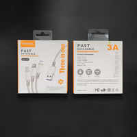 Kabel Pengisian Cepat 3A 3 in 1 Nylon TPE Braid dengan Konektor USB-A/Micro/Type-C untuk Komputer & Ponsel - Ramah Lingkungan