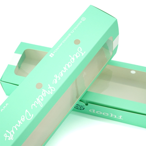 Boîte de boulangerie longue rayée menthe en gros, <span class=keywords><strong>prix</strong></span> d'usine, boîte en papier de qualité alimentaire avec fenêtre transparente en PVC pour macarons - Product Image 6