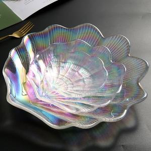 Ensemble <span class=keywords><strong>de</strong></span> vaisselle en forme <span class=keywords><strong>de</strong></span> coquille, magnifique, en gros, pour fruits, noix, vaisselle en verre bleu, vaisselle <span class=keywords><strong>de</strong></span> mariage - Product Image 3