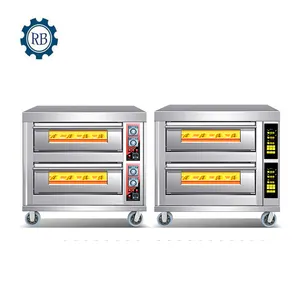 연기 자유로운 오븐 전기 2 개의 층 빵 피자 케이크 굽기 빵집 오븐 기계 똑똑한 상업적인 3 갑판 오븐
