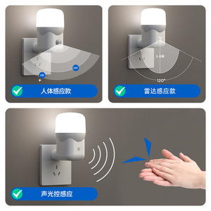 Mushroom Shape <b>Plug</b> In Led <b>Night</b> <b>Light</b> Sensor Control Warm White Bedroom Toilet Staircase Lighting - Product Image 2