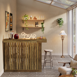 Mesa de <span class=keywords><strong>Bar</strong></span> Tribesigns, Mueble de <span class=keywords><strong>Bar</strong></span> en Forma de L para el Hogar, Barra de Esquina de 4 Niveles con Estantes de Almacenamiento y Soporte para Copas de Vino - Product Image 3