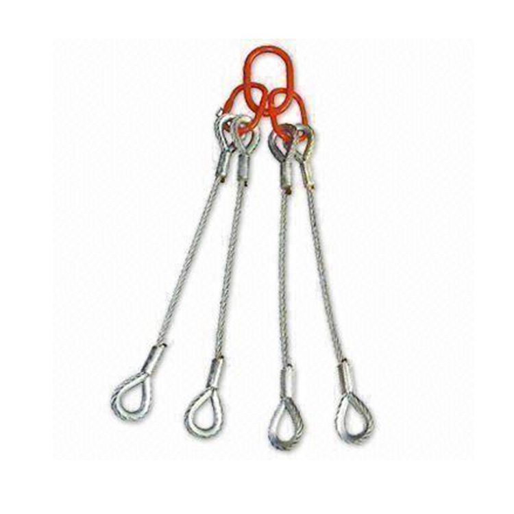 2 Way 1/2 Inch Cable Wire Rope Slings legs with hooks