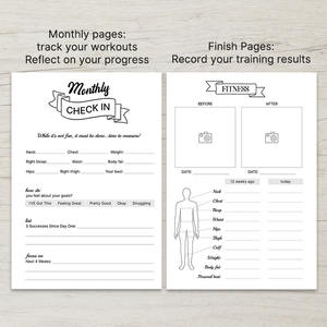 دفتر يوميات مخصص للياقة البدنية مع تجليد سلكي مزدوج متين، دفتر ملاحظات ومنظم لقائمة المهام للتدريب - Product Image 6