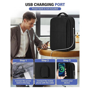 Sac <span class=keywords><strong>à</strong></span> dos de voyage sous vide <span class=keywords><strong>en</strong></span> polyester avec fermeture éclair, grand format, <span class=keywords><strong>bagage</strong></span> <span class=keywords><strong>à</strong></span> <span class=keywords><strong>main</strong></span> sous siège pour femmes et hommes, compatible Ryanair 40x30x20 - Product Image 4