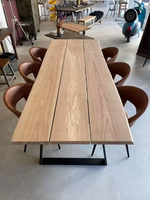 Prix d'usine, table de salle à manger en bois massif de pin, table de cuisine en bois massif, table de bureau en bois massif, peinture à base d'eau, bord vif, pour la maison