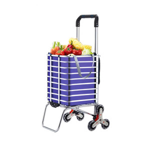 Jielai 6/8 Räder Faltbares hand gezogenes Auto Aluminium legierung Faltbarer Supermarkt Lebensmittel einkaufs wagen - Product Image 3