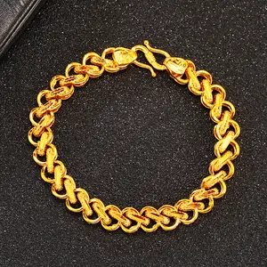 2024 Best Verkochte Luxe Imitatie 24K Goud Twist Baas Ketting Chunky Mode Armband Voor Mannen En Vrouwen