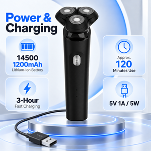 Three Blade Rotary Electric Shaver for Men Rechargeable Cordless <strong>Razor</strong> Double Ring <strong>Foil</strong> Men's Electric Shaver - Product Image 3