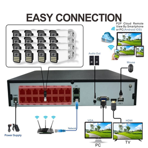Sistema de Cámara de Seguridad Tipo Bala TSEye para Exteriores, IP66, 16 Canales, 4MP, 5MP, 8MP, Vigilancia a Todo Color, CCTV, POE, Kit NVR con Cámara IP - Product Image 2