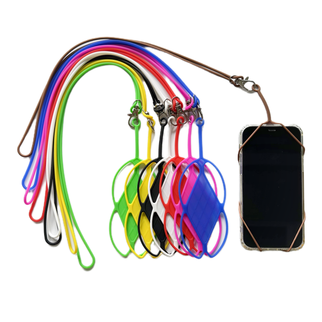 Universal Simple Elastic Silicone Cell Phone Lanyard Holder Smart Phone Case Cover with Neck Strap Necklace Hot Tools