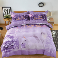 Tissu confortable lavable facile d'entretien motif de Noël rouge imprimé 3 pièces housse de couette ensembles de literie de luxe