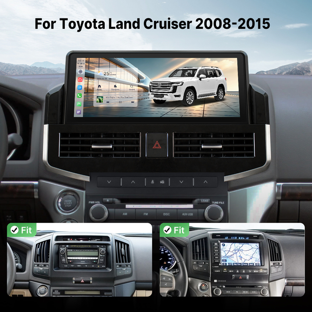 Youducar 12.3" Android Car Radio for Player Navigation Head Unit for Land Cruiser LC200 2008-2021 Wireless TV 1 Year